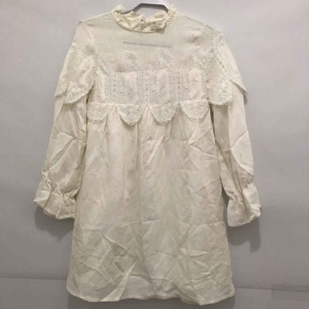 MAI Long Sleeves Vanilla Cream Mini Dress